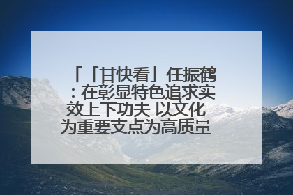 「甘快看」任振鹤：在彰显特色追求实效上下功夫 以文化为重要支点为高质量发展增添动能