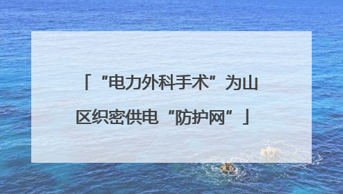 “电力外科手术”为山区织密供电“防护网”
