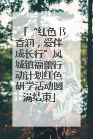 “红色书香润，爱伴成长行”凤城镇福蕾行动计划红色研学活动圆满结束