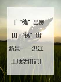 “缝”出良田 “锈”出新景——洪江土地活用记