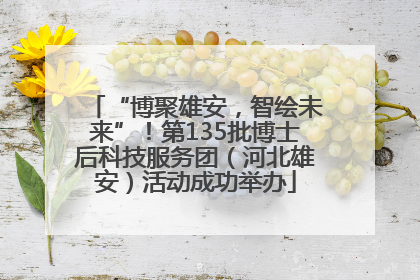 “博聚雄安，智绘未来”！第135批博士后科技服务团（河北雄安）活动成功举办