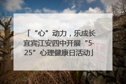 “心”动力，乐成长 宜宾江安四中开展“5·25”心理健康日活动