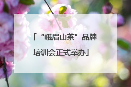 “峨眉山茶”品牌培训会正式举办