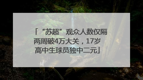 “苏超”观众人数仅隔两周破4万大关，17岁高中生球员独中二元