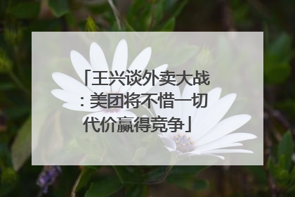 王兴谈外卖大战：美团将不惜一切代价赢得竞争