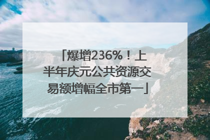 爆增236%！上半年庆元公共资源交易额增幅全市第一