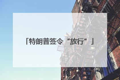 特朗普签令“放行”
