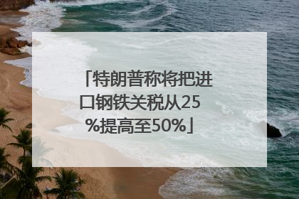 特朗普称将把进口钢铁关税从25%提高至50%