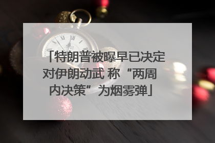 特朗普被曝早已决定对伊朗动武 称“两周内决策”为烟雾弹