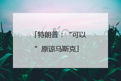 特朗普：“可以”原谅马斯克