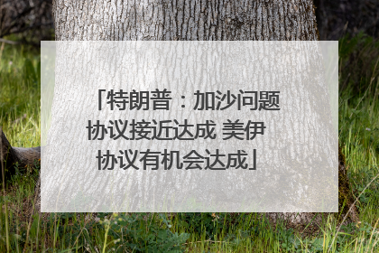 特朗普：加沙问题协议接近达成 美伊协议有机会达成