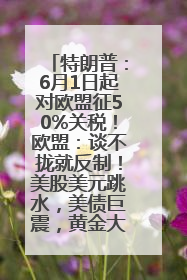 特朗普：6月1日起对欧盟征50%关税！欧盟：谈不拢就反制！美股美元跳水，美债巨震，黄金大涨！多名美高官、议员被指“精准”买卖股票