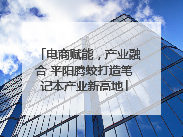 电商赋能，产业融合 平阳腾蛟打造笔记本产业新高地