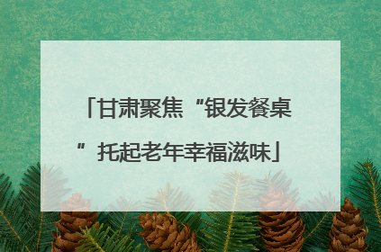 甘肃聚焦“银发餐桌”托起老年幸福滋味