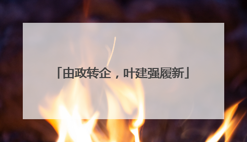 由政转企，叶建强履新
