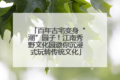 百年古宅变身“潮”园子！江南秀野文化园邀你沉浸式玩转传统文化