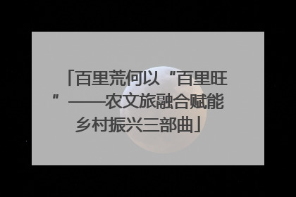 百里荒何以“百里旺”——农文旅融合赋能乡村振兴三部曲