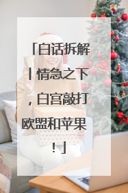 白话拆解丨情急之下，白宫敲打欧盟和苹果！