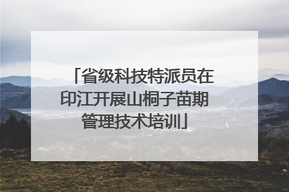 省级科技特派员在印江开展山桐子苗期管理技术培训