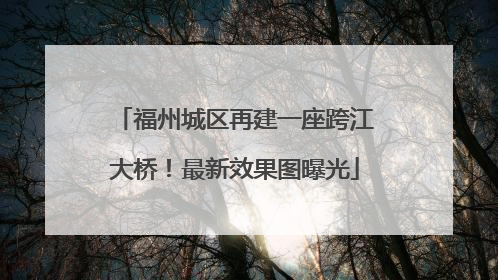 福州城区再建一座跨江大桥！最新效果图曝光