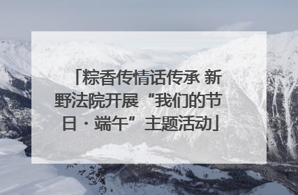粽香传情话传承 新野法院开展“我们的节日・端午”主题活动