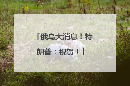 俄乌大消息！特朗普：祝贺！