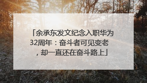 余承东发文纪念入职华为32周年：奋斗者可见变老，却一直还在奋斗路上