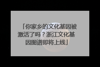 你家乡的文化基因被激活了吗？浙江文化基因图谱即将上线