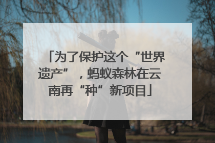 为了保护这个“世界遗产”，蚂蚁森林在云南再“种”新项目