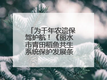 为千年农遗保驾护航！《丽水市青田稻鱼共生系统保护发展条例》正式施行