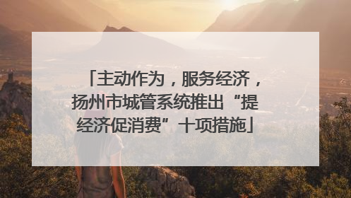 主动作为，服务经济，扬州市城管系统推出“提经济促消费”十项措施