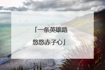 一条英雄路 悠悠赤子心