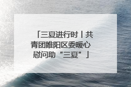 三夏进行时丨共青团睢阳区委暖心慰问助“三夏”