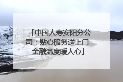 中国人寿安阳分公司：贴心服务送上门 金融温度暖人心