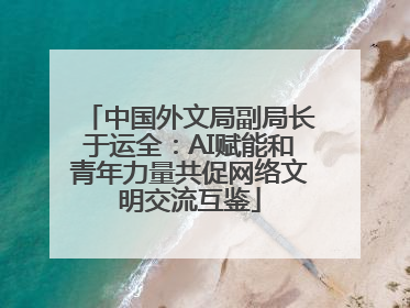 中国外文局副局长于运全：AI赋能和青年力量共促网络文明交流互鉴