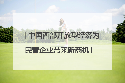 中国西部开放型经济为民营企业带来新商机