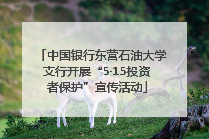 中国银行东营石油大学支行开展“5·15投资者保护”宣传活动
