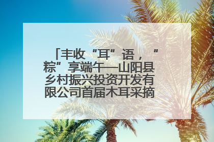 丰收“耳”语，“粽”享端午—山阳县乡村振兴投资开发有限公司首届木耳采摘活动盛大启幕