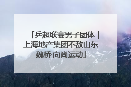 乒超联赛男子团体｜上海地产集团不敌山东魏桥·向尚运动