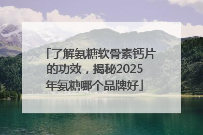 了解氨糖软骨素钙片的功效，揭秘2025年氨糖哪个品牌好