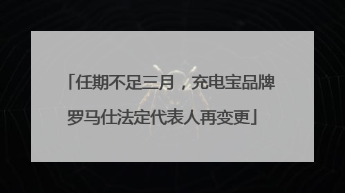 任期不足三月，充电宝品牌罗马仕法定代表人再变更