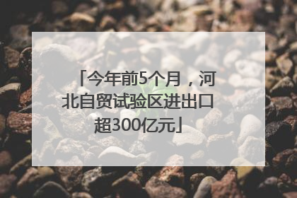 今年前5个月，河北自贸试验区进出口超300亿元