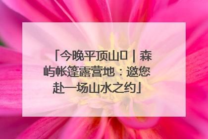 今晚平顶山⑫｜森屿帐篷露营地：邀您赴一场山水之约