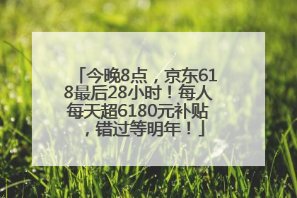 今晚8点，京东618最后28小时！每人每天超6180元补贴，错过等明年！