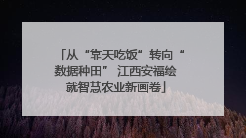 从“靠天吃饭”转向“数据种田” 江西安福绘就智慧农业新画卷