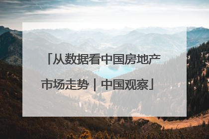 从数据看中国房地产市场走势｜中国观察