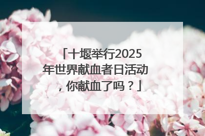 十堰举行2025年世界献血者日活动，你献血了吗？