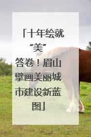 十年绘就 “美” 答卷！眉山擘画美丽城市建设新蓝图