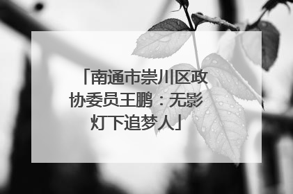 南通市崇川区政协委员王鹏：无影灯下追梦人