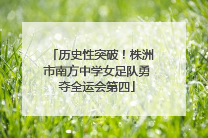 历史性突破！株洲市南方中学女足队勇夺全运会第四
